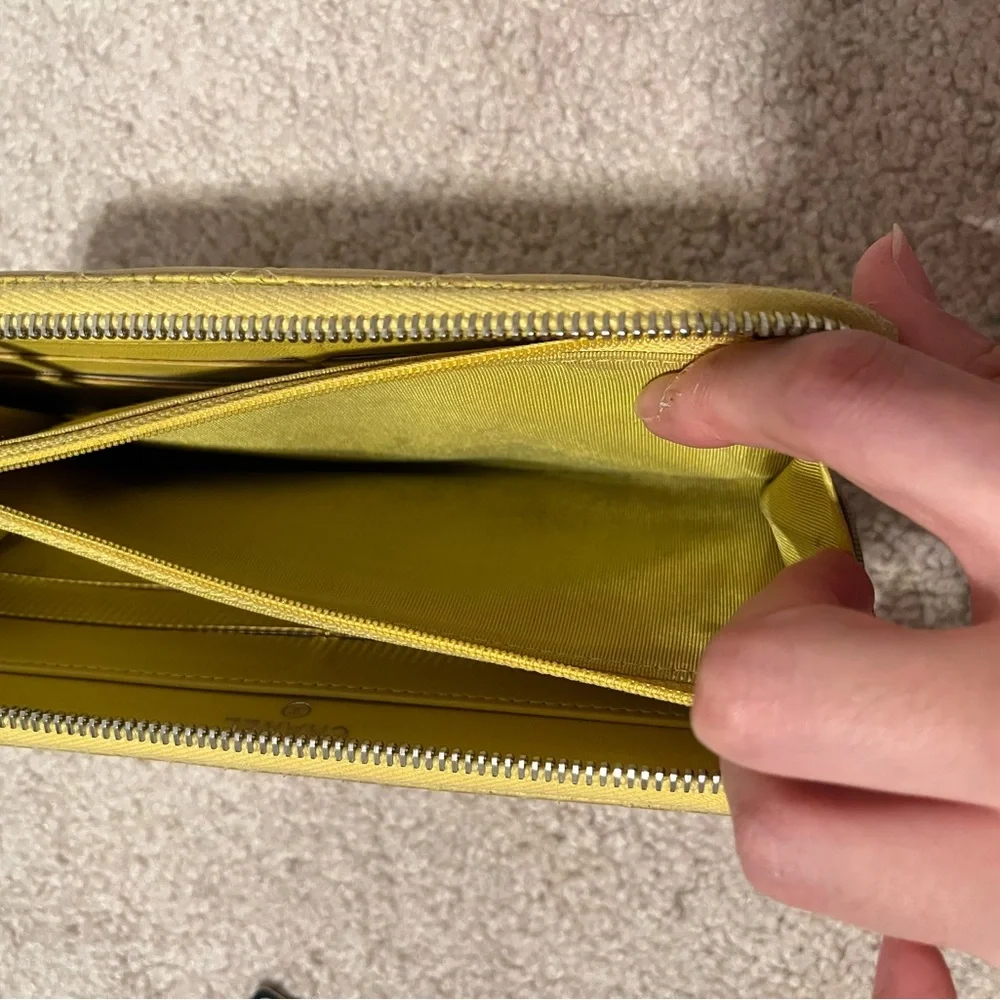 Chanel Yellow Quilted Zippy Long Wallet - Picture 7 of 10